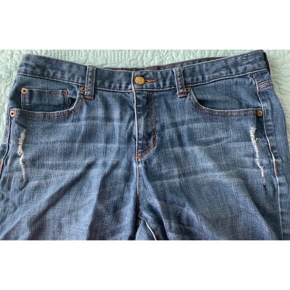 SIMPLY VERA WANG STRAIGHT LEG JEANS, WOMEN, 8, BLUE, GENTLY DISTRESSED, WAIST 33 - Picture 7 of 11